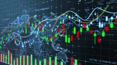  K-line trend chart of financial securities investment and stock trading