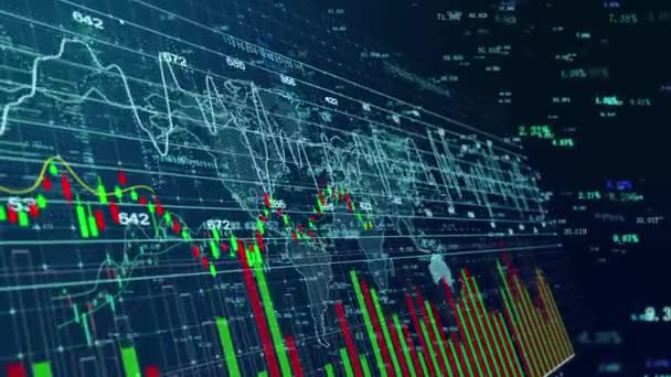 Análise Gráfico Pesquisa Tendência Estoque Big Data Indústria Financeira Títulos — Vídeo de Stock