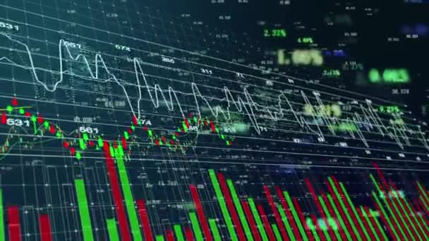 Financial Big Data Technology Internet Stock Market Information Chart Trend — Vídeo de Stock