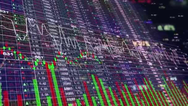 Financial Big Data Technology Internet Stock Market Information Chart Trend — стоковое видео