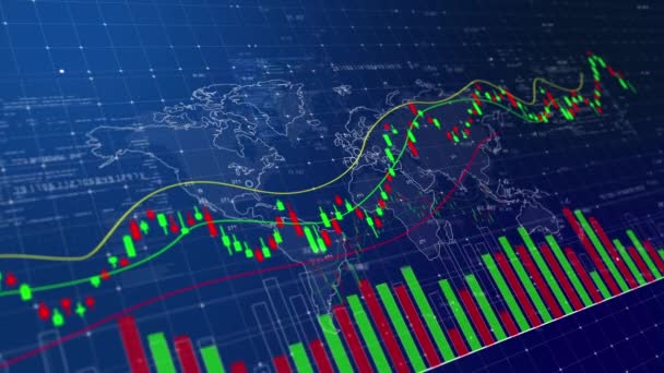 Stock Market Data Chart Line Change Trend Chart — Stockvideo