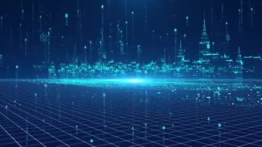 Holografik teknoloji İnternet Sanal akıllı şehir inşaatı
