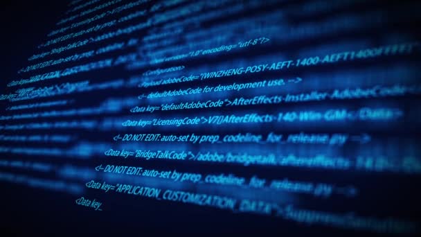 Artificial Intelligence Hacker Network Program Code Scrolling — ストック動画
