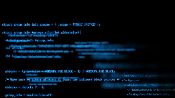 Computer Network Program Code Rolling Network Data Security — Stockvideo