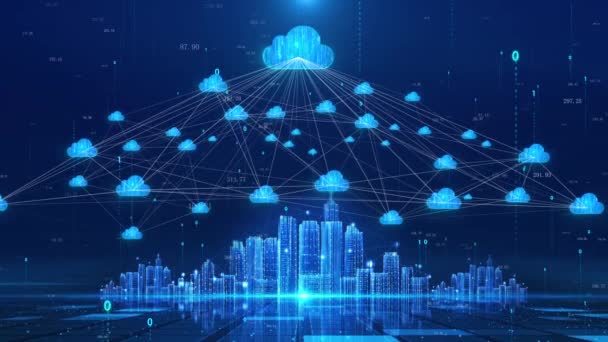 Cloud Computing Internet Smart City — Vídeos de Stock