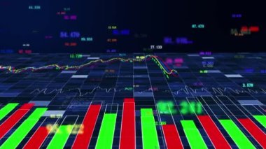 Hisse fiyatlarının K-line trend grafiği finansal veri arkaplanını azaltıyor