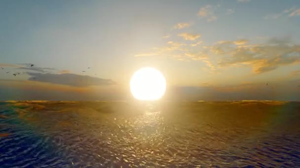 Солнце Садится Моря — стоковое видео
