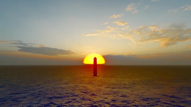 Sea Sunrise Sunset Lighthouse Guide Direction — Video