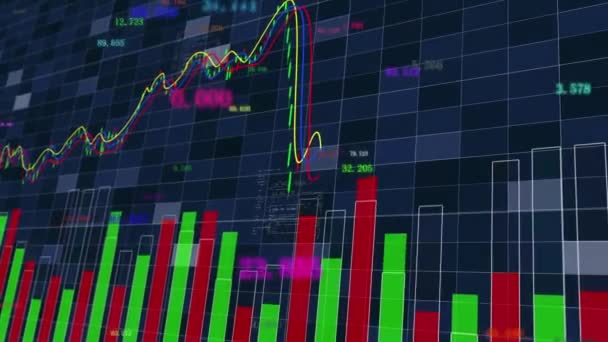 金融危機株式市場の暴落株価下落チャート — ストック動画