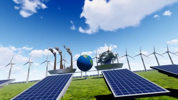 Uhlíková Neutralizace Úspora Energie Snižování Emisí — Stock video