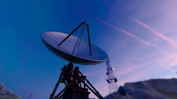 Uydu Radar Taraması Sinyal Iletimi — Stok video