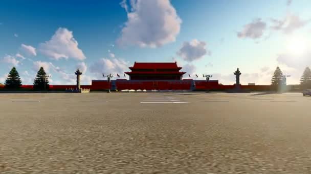 Plaza Tiananmen Chang Street Lanzadera — Vídeo de stock