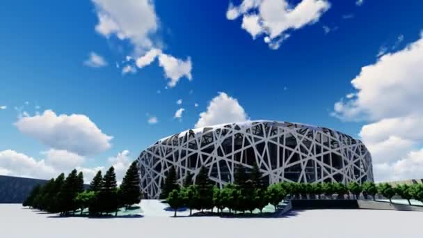 Pekin Kuş Yuvası Spor Merkezinin Hava Fotoğrafçılığı — Stok video