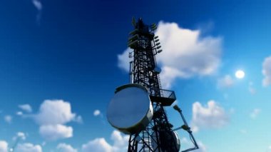 5G ağ mobil sinyal kulesi hava fotoğrafçılığı