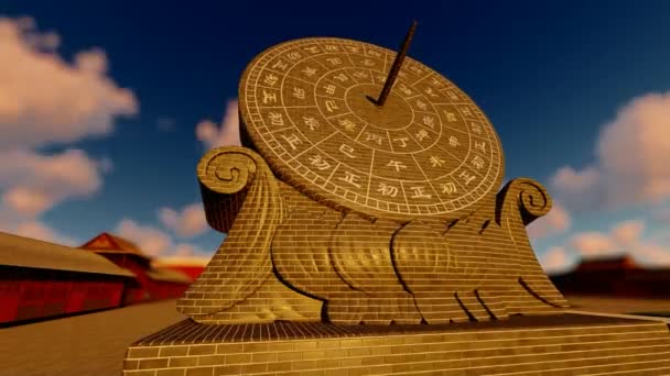 Sundial Delay Historical Changes Forbidden City — Stock Video