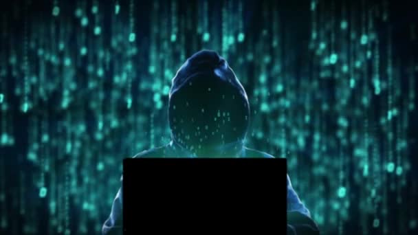 Cyberhackers Vallen Computersystemen Aan — Stockvideo