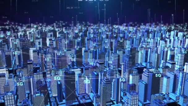 Smart City Network Communication — Vídeos de Stock