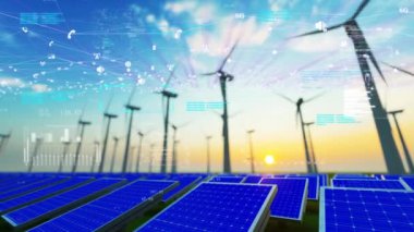 Smart grid - carbon neutrality - wind and solar power generation