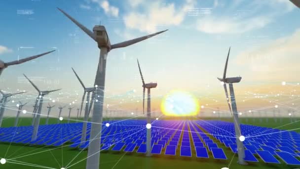 Endüstriyel Internet Akıllı Enerji Güneş Rüzgârı Gücü — Stok video