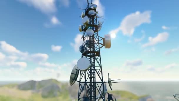 Signal Tower Network Communication — Video Stock