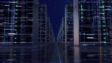 Bulut hesaplaması büyük veri sunucu odası servis arkaplanı