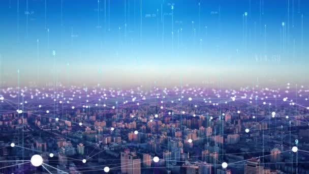 Smart City Wireless Network Communication — Vídeos de Stock