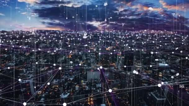 Internet Smart City Information Transmission — Vídeos de Stock
