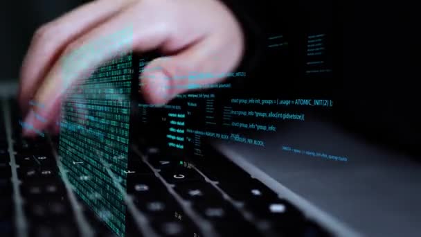 Hacker Programador Invade Sistema Rede — Vídeo de Stock