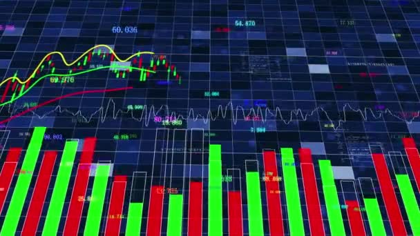 Background Line Trend Chart Financial Securities Exchange Market — Stock Video