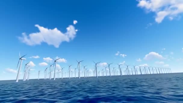 Produção Energia Eólica Verde Offshore — Vídeo de Stock
