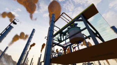 Air pollution caused by carbon dioxide emissions from factories