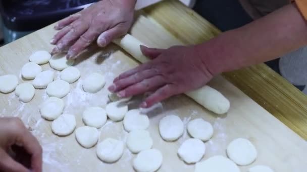 Make Dumplings Mother Winter Solstice — Stock Video