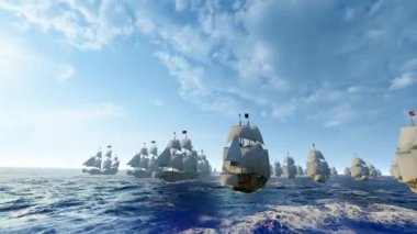 The fleet sailed out to sea and headed far away