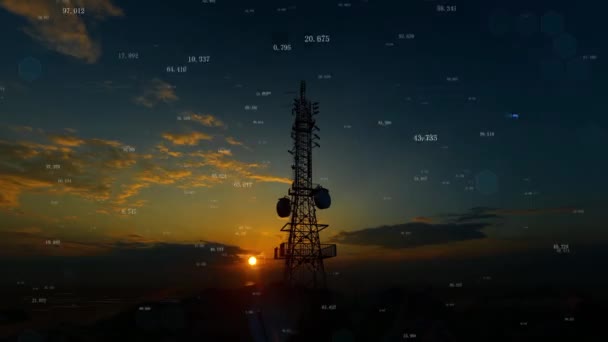 Network Communication Base Station Data Signal Reception Transmission — Stock Video