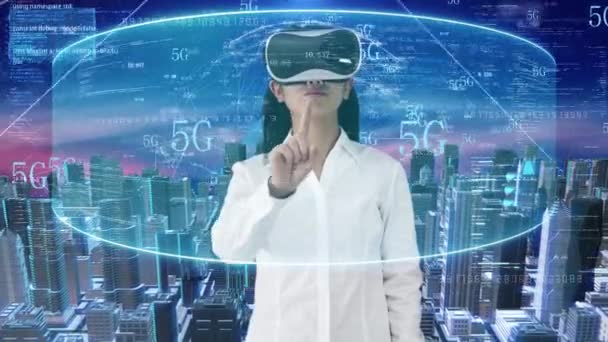 Virtual Reality Intelligent Wearable Device Interactive Experience — Video Stock