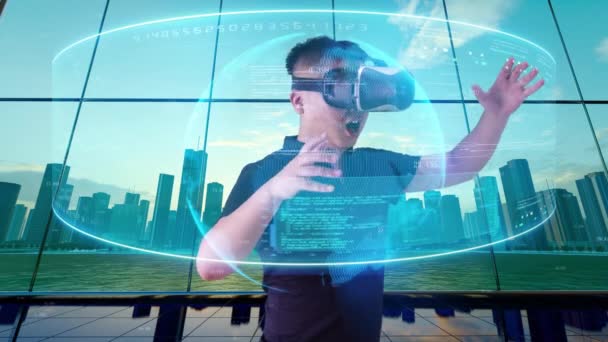 Virtual Reality Meta Universe Interactive Experience — Stok video