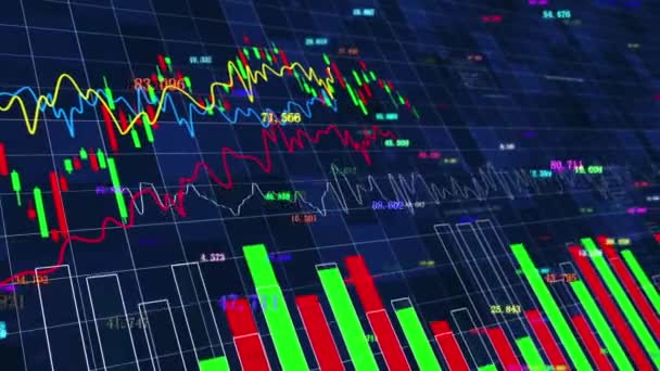 Wall Street Finanční Trh Burzovní Trend Graf — Stock video