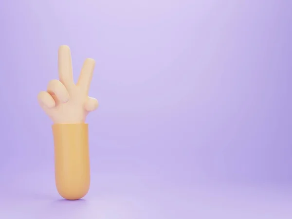 3Dレンダリング 平和のジェスチャーを示す手 Vサイン — ストック写真