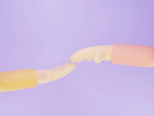 Візуалізація Рукостискання Символів Мультфільму Успішна Угода — стокове фото