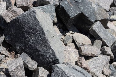 Granit, yakın plan taş kırığı. Taş dokusu.