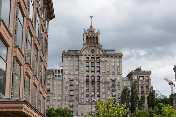 Typical Soviet Classicism Architecture Khreshchatyk Street Kyiv Ukraine Apartment Buildings — Stock Photo, Image