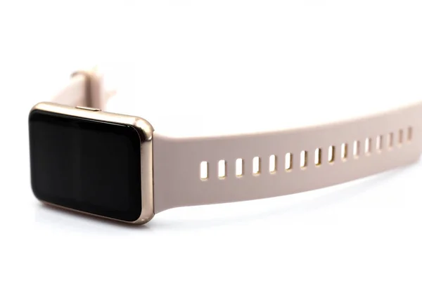 Bezprzewodowy Smart Watch Izolowany Białym Tle Zbliżenie — Zdjęcie stockowe