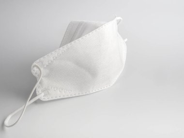 KN94 medical or surgical mask close up on white background.Used to cover the mouth and nose to prevent germs from entering the body.