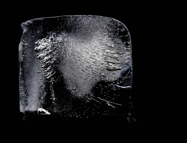 Ice Cube Ice Texture Close Background Ice Block Dark Background — Stock Photo, Image