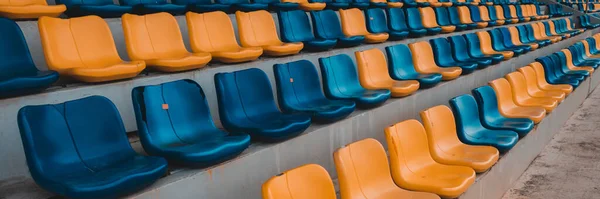 Rows Plastic Seats Stadium Landscape Picture Stadium — Stock Photo, Image