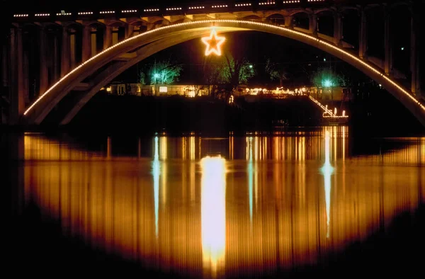 Branson Missouri Usa December 1993 Christmas Decorations Adorn Old Highway — Stok fotoğraf