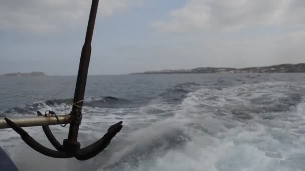 View Motor Boat Anchor Sea — 비디오