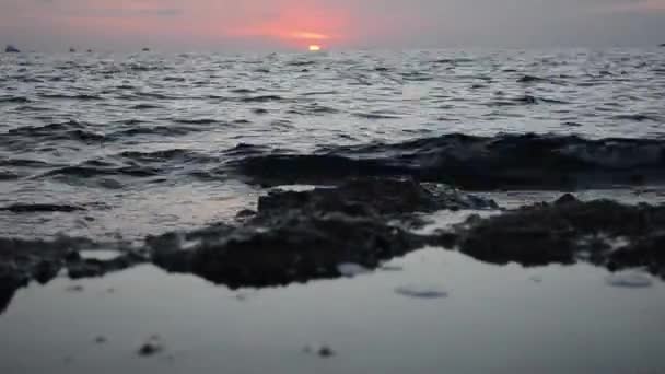 Закат Над Морем — стоковое видео