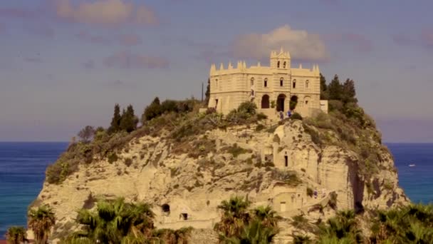 Santa Maria Dell Isola Monastery Tropea Calabria Italy Island Tyrrhenian — Vídeos de Stock