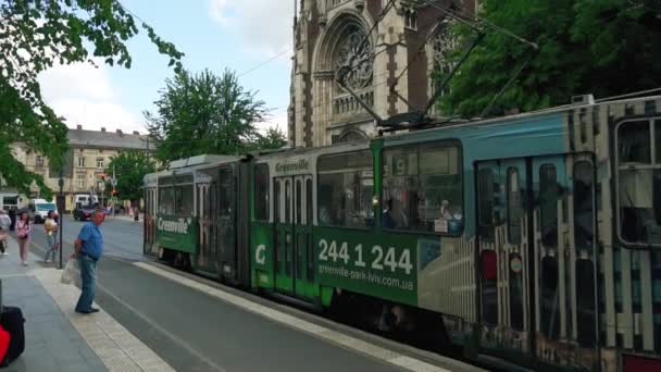 Oekraïne Lviv Juni 2022 Gotische Kerk Van Elizabeth Religieuze Feestdagen — Stockvideo